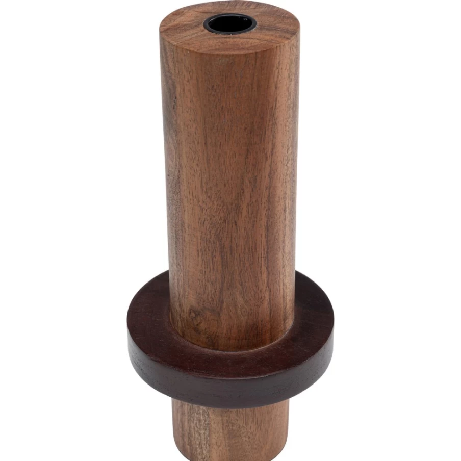 "KARE Design Modern Wood Cylinder Candle Holder - 25cm Tall Rustic Home Decor"