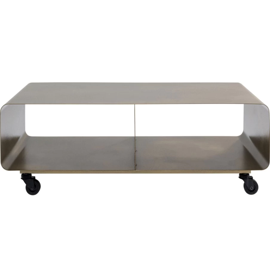 KARE Design Bronze Mobile Lowboard Lounge M - 90x30cm Modern Rolling Side Table