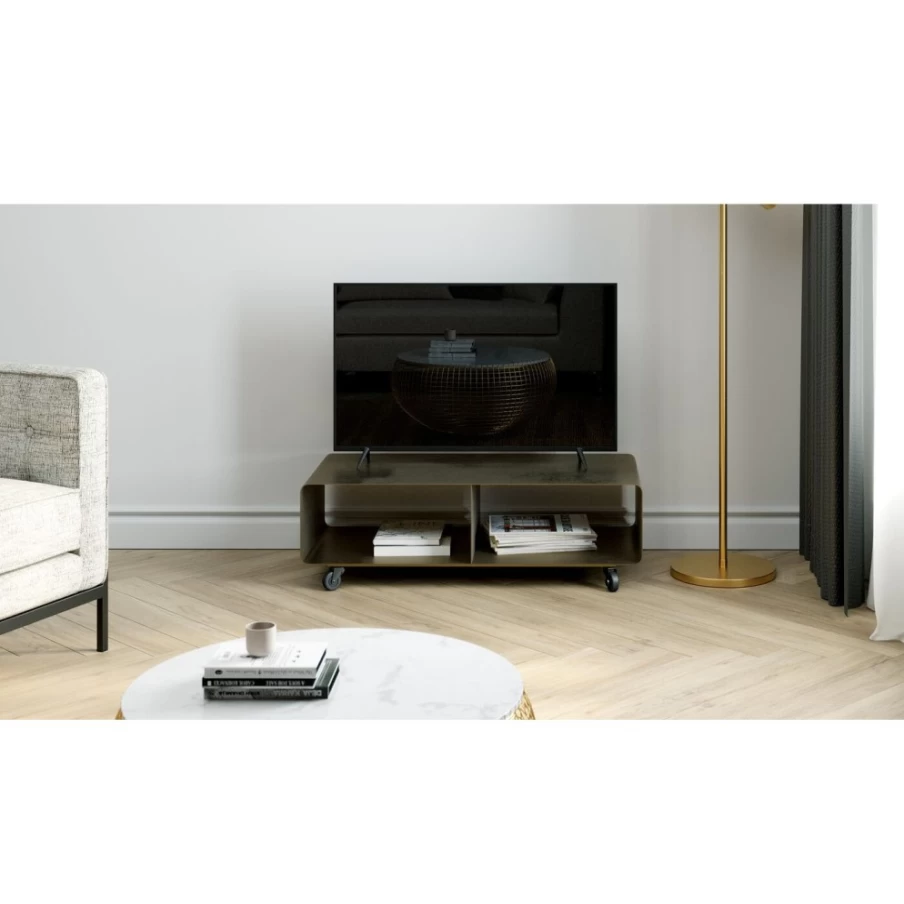 KARE Design Bronze Mobile Lowboard Lounge M - 90x30cm Modern Rolling Side Table