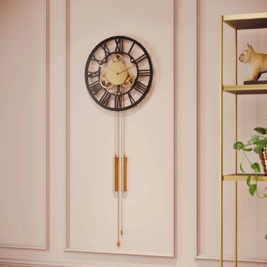 "KARE Design Modern Wall Clock - 126x46cm Stylish Clockwork for Home & Office Decor"