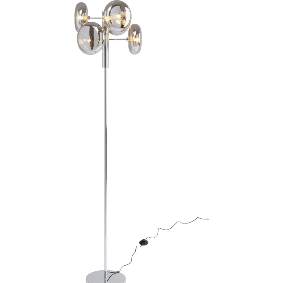 KARE Design Modern Chrome Floor Lamp - 163cm Adjustable Headlight for Living Room & Bedroom