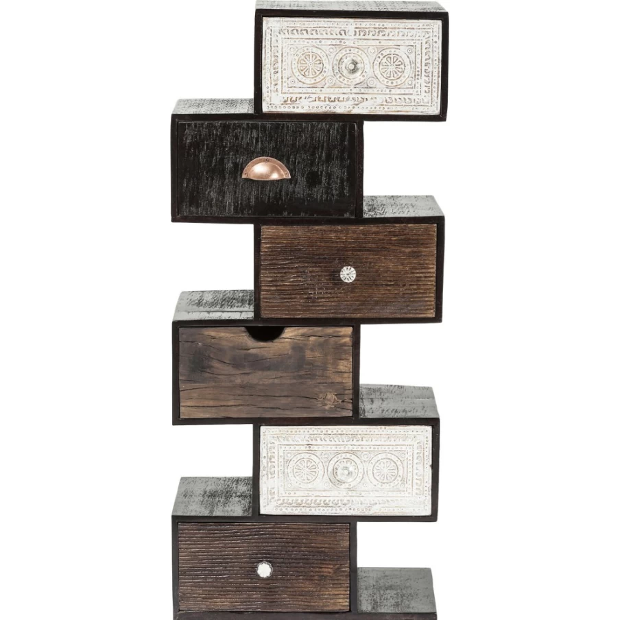 KARE Design Modern Zick Zack Dresser with 6 Drawers - Stylish Finca Collection Storage Furniture