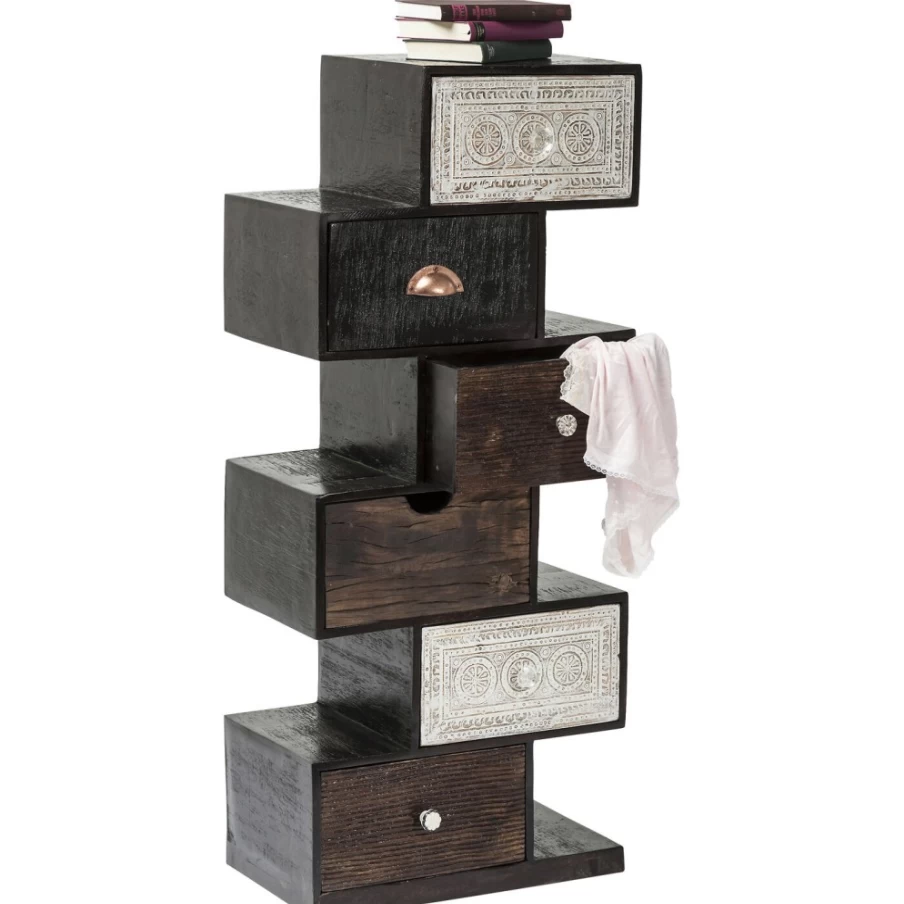KARE Design Modern Zick Zack Dresser with 6 Drawers - Stylish Finca Collection Storage Furniture