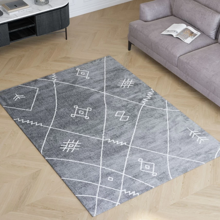 KARE Design Modern Carpet Art Sign 170x240 cm Large Decorative Floor Mat for Home & Office