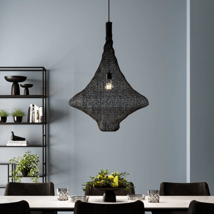 KARE Design Modern Cocoon Shape Black Pendant Lamp - 89cm Stylish Hanging Light for Home Decor