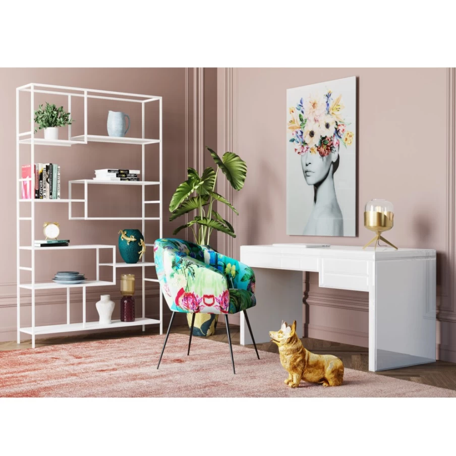 KARE Design Modern Glass Wall Art Picture - Spring Floral Hair Decor 80x120 cm for Home & Office
