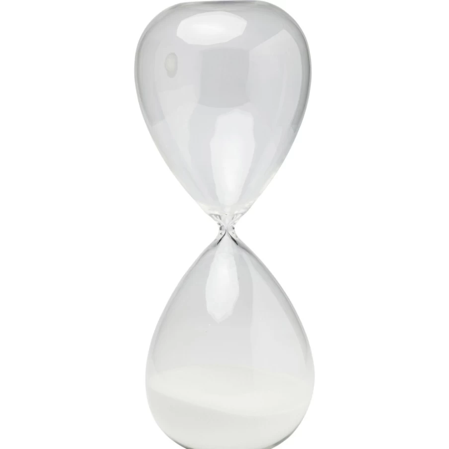 KARE Design Modern Hourglass Sand Timer - 45cm White Decorative Desktop Timer for Home & Office