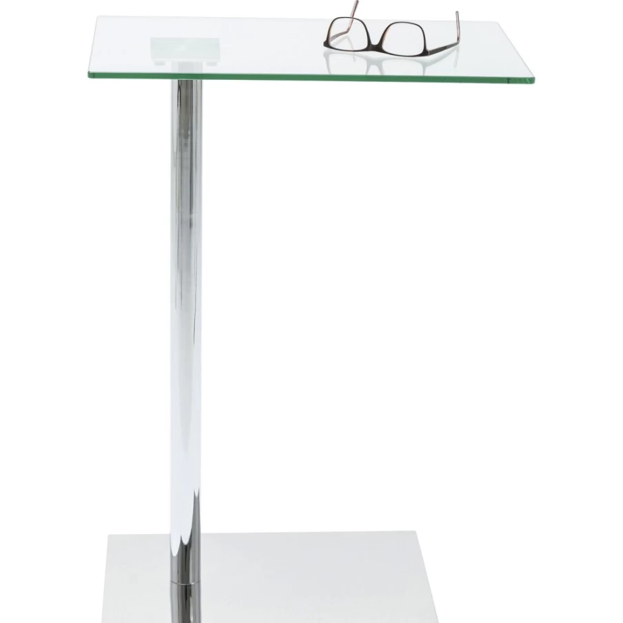 KARE Design Modern Chrome Side Table - West Coast Style Nightstand for Bedroom & Living Room
