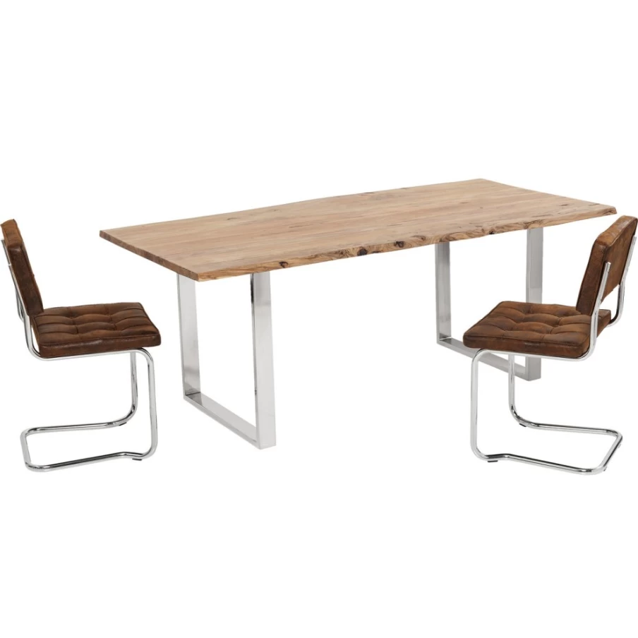 KARE Design Modern Chrome Dining Table - 180X90 cm Harmony Collection