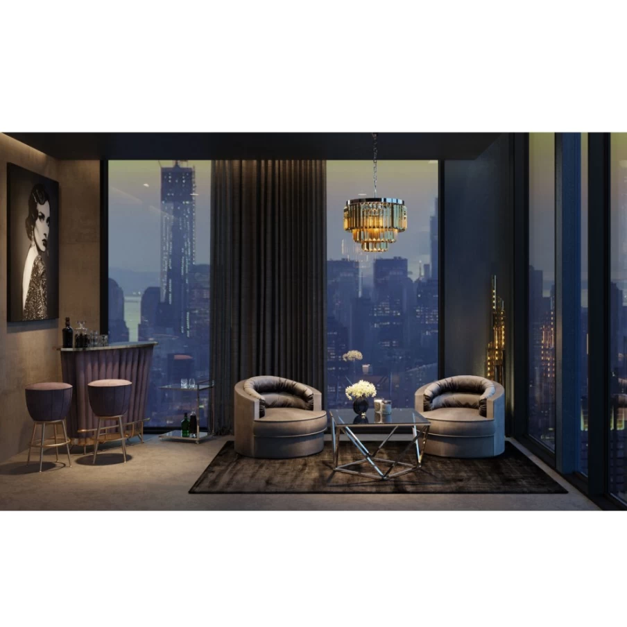 "KARE Design Bar After Work Chrome Stool - Modern Home Bar Furniture"