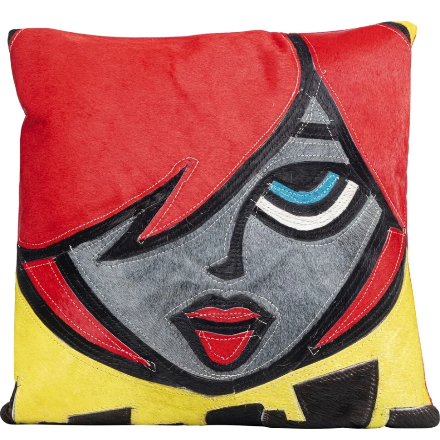 "KARE Design Betty Red Hair Decorative Cushion 40x40cm Modern Home Pillow"