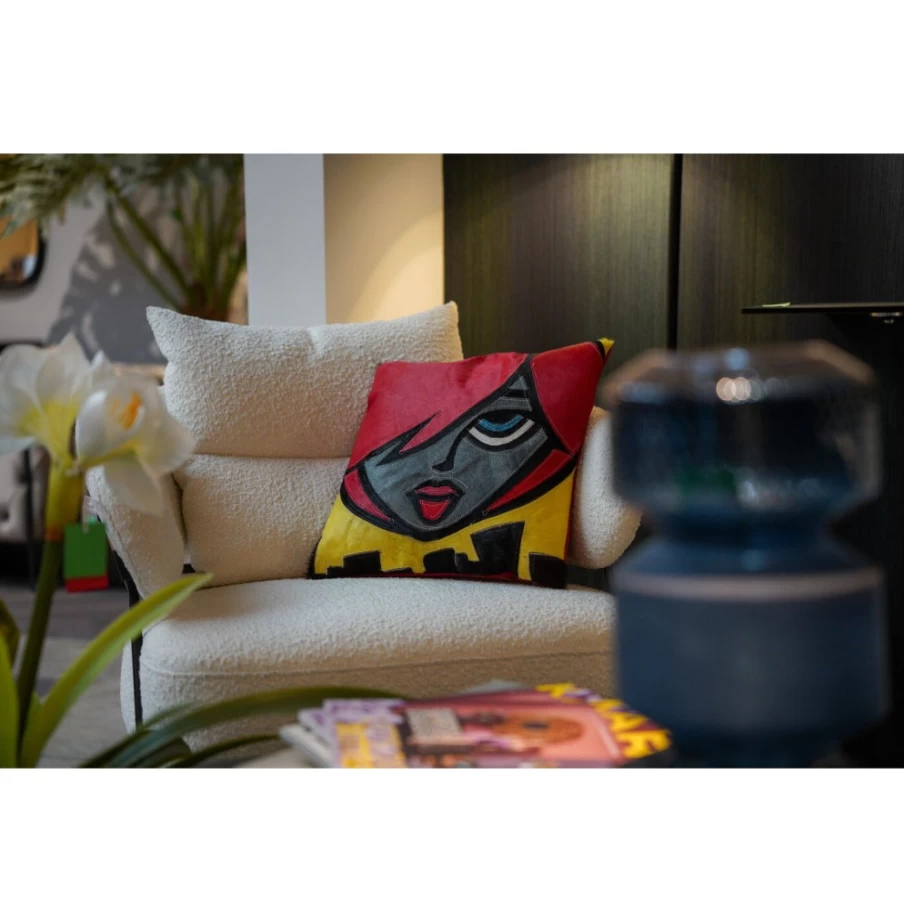 "KARE Design Betty Red Hair Decorative Cushion 40x40cm Modern Home Pillow"