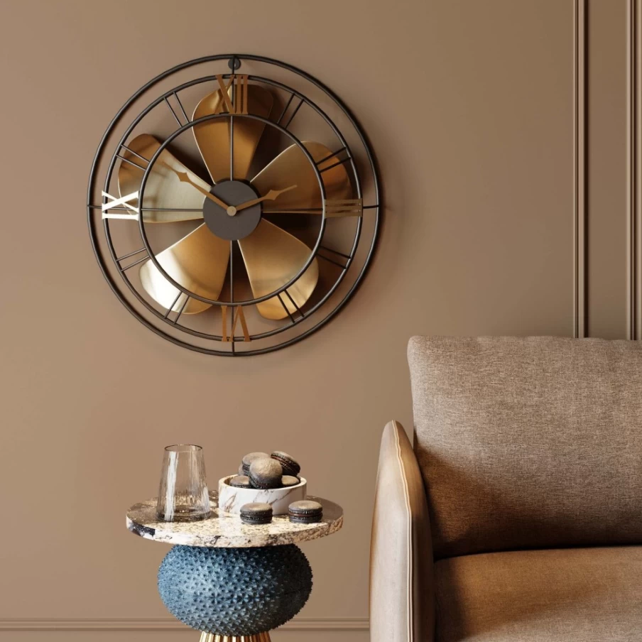 "KARE Design Modern Wall Clock with Propeller Design – 62cm Decorative Statement Piece"
