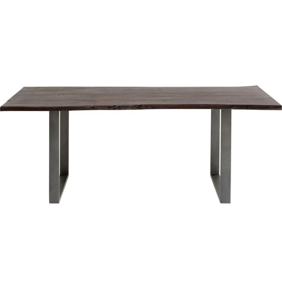 KARE Design Modern Industrial Dining Table - Dark Crude Steel Finish, 160x80 cm, Table Harmony Collection