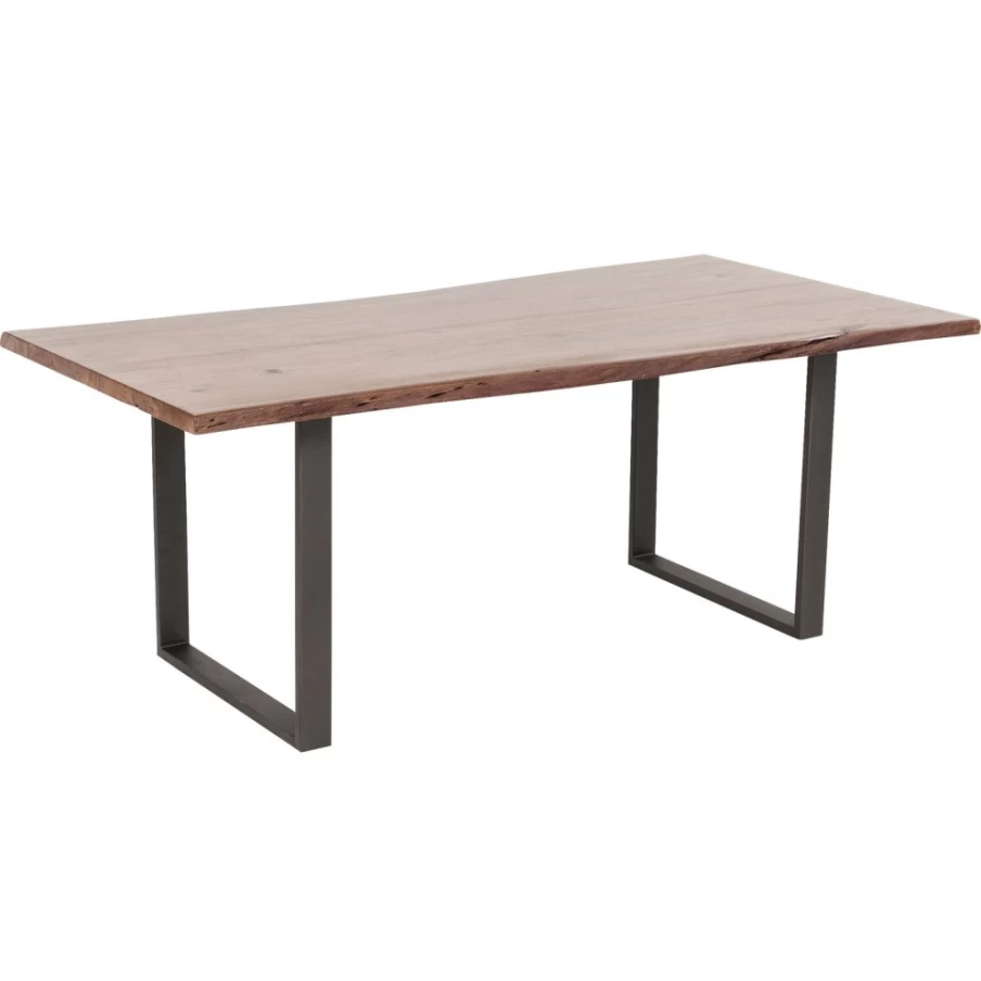 KARE Design Modern Industrial Dining Table - Dark Crude Steel Finish, 160x80 cm, Table Harmony Collection