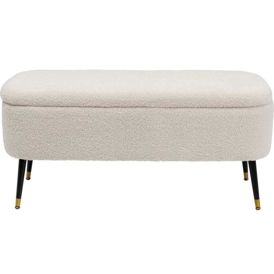 KARE Design Rico White Storage Bench - Modern Entryway Seat with Hidden Compartment