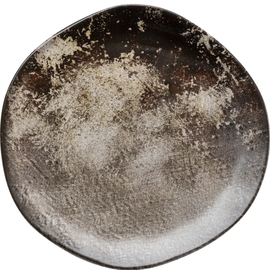 KARE Design Savannah Brown/Grey Matte Porcelain Plate 26cm - Modern Decorative Dinnerware