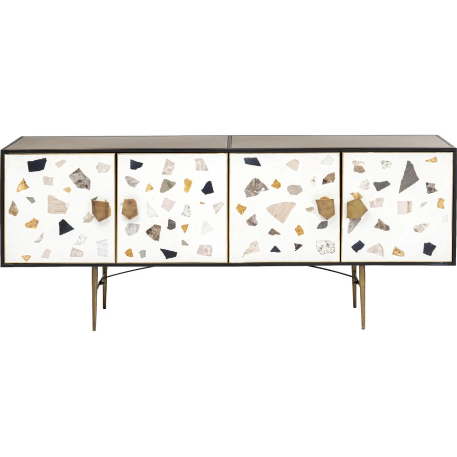 "KARE Design Modern Terrazzo Sideboard 183x77cm - Stylish Storage Cabinet for Living Room"