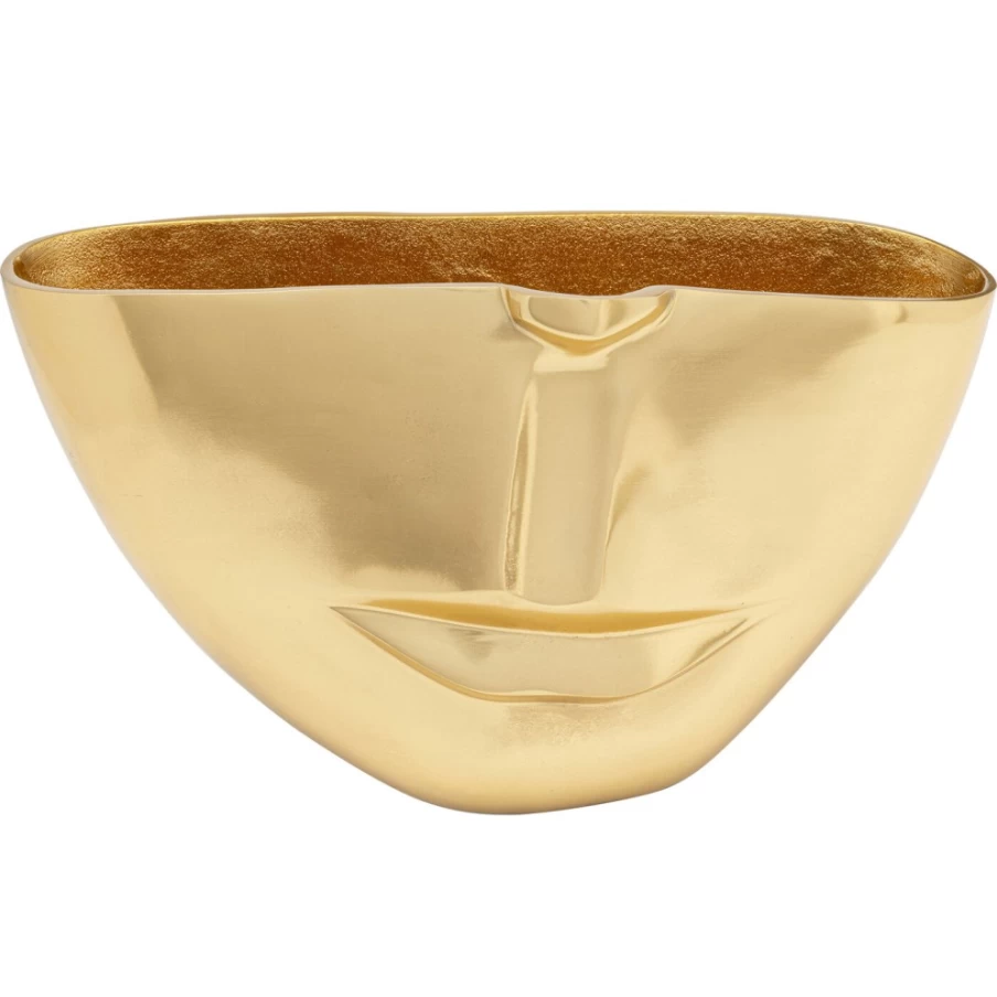 "KARE Design Modern Gold Half-Face Vase - 38cm Decorative Sculptural Home Decor"