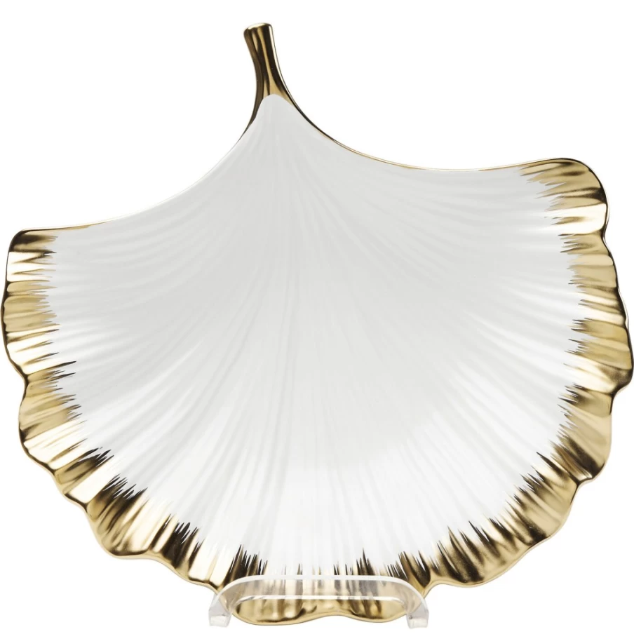"KARE Design Modern Ginkgo Leaf Decorative Bowl - Elegant Rim Tableware for Stylish Dining"