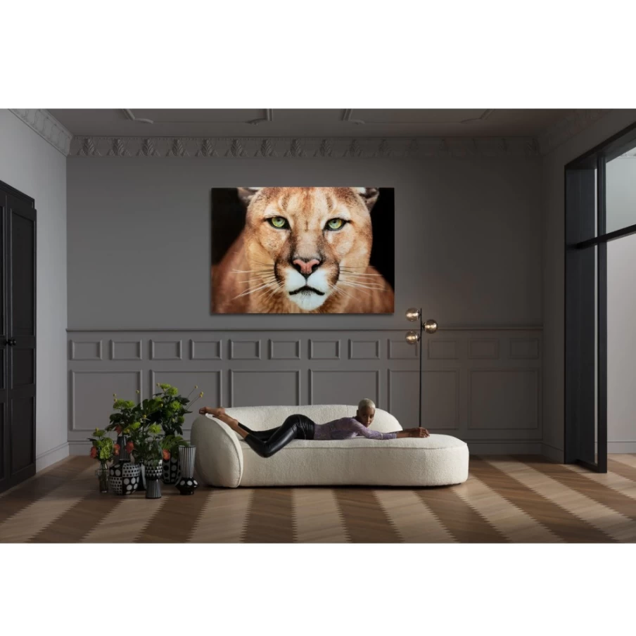 KARE Design Modern Lioness Art Glass Picture - 150x100cm Wall Decor Premium Glass Print
