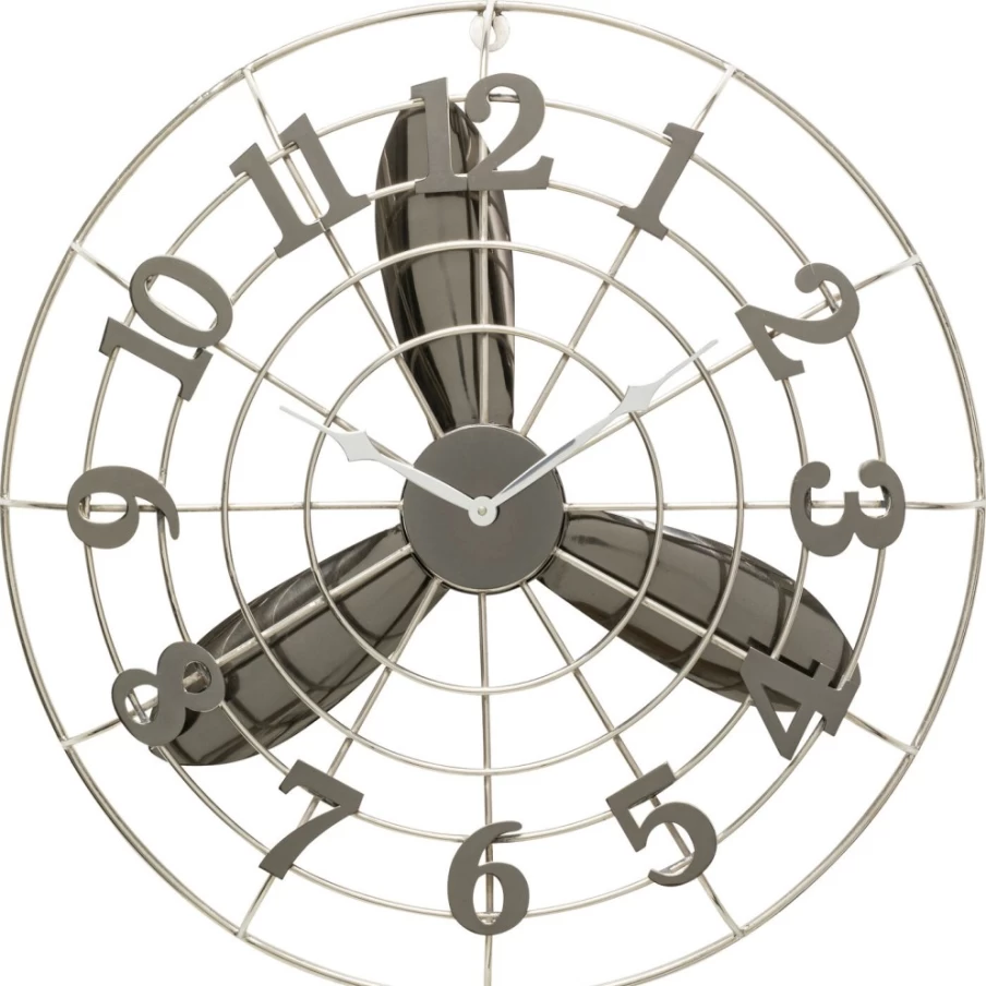 KARE Design Modern Wall Clock with Fan Blade Design - 61cm Decorative Statement Piece for Home & Office