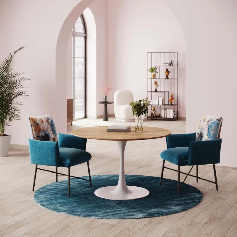 KARE Design Modern White Table Base Invitation 60cm Round Pedestal Stand for Dining & Event