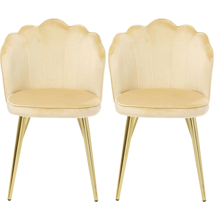 "KARE Design Princess Beige Chair Set of 2 - Modern Luxury Dining Chairs"