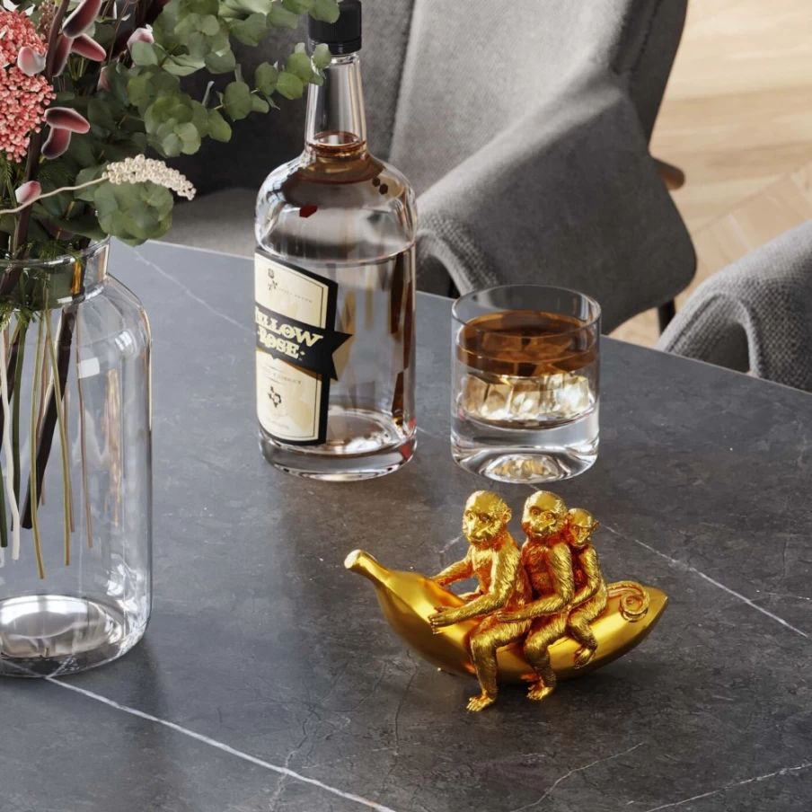 KARE Design Modern Banana Ride Sculpture 12cm Decorative Figurine for Home Decor