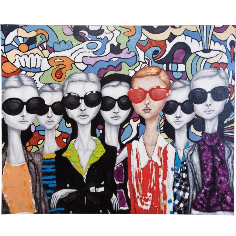 "KARE Design Modern Acrylic Painting Sunglasses Wall Art 150x120cm Large Abstract Decor"