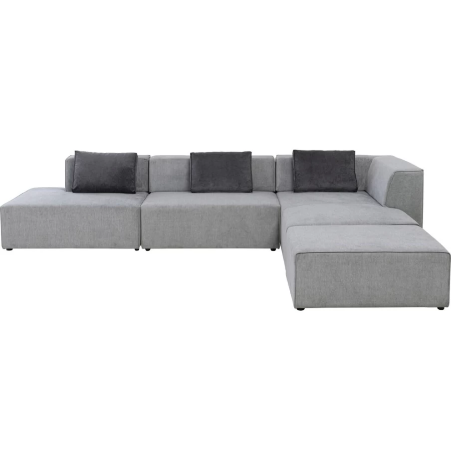 KARE Design Atlanta Grey Right-Hand Corner Sofa Infinity Modern Living Room Sectional