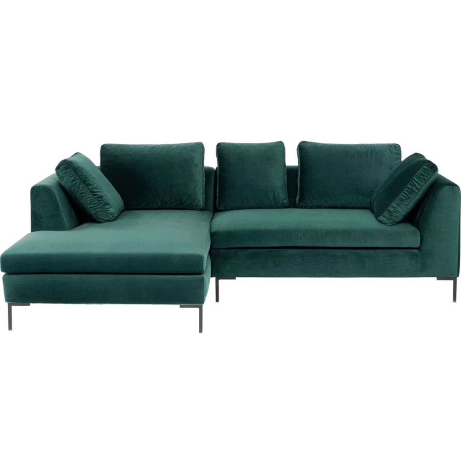 "KARE Design Gianni Small Left Corner Sofa in Dark Green Velvet – Modern Luxury Living Room Furniture"