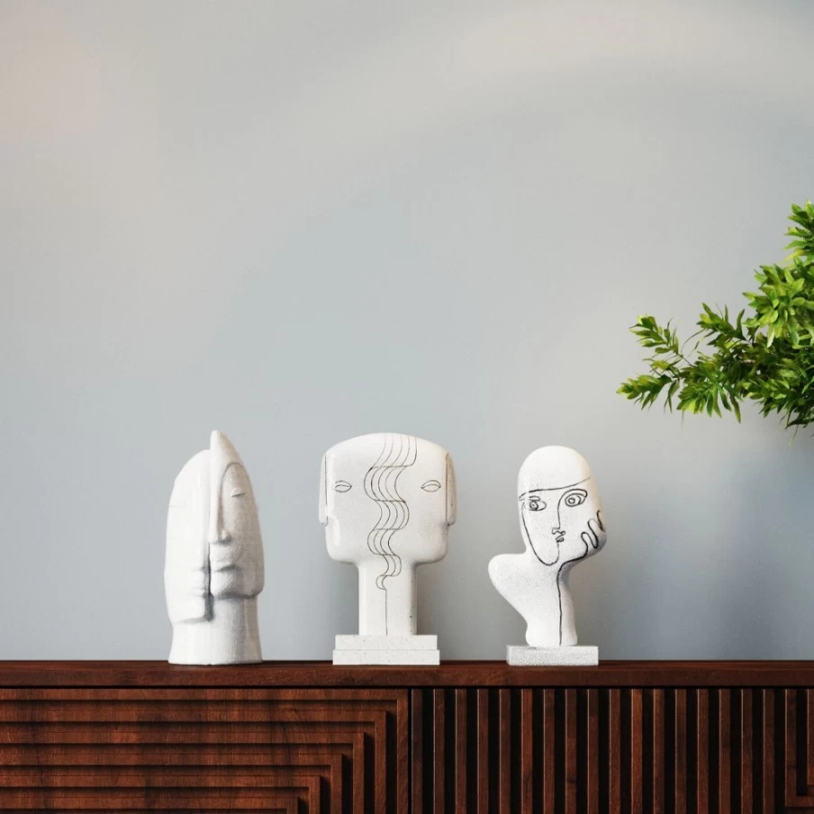 KARE Design Modern Deco Object Face Siblings 30cm Unique Home Decor Sculpture
