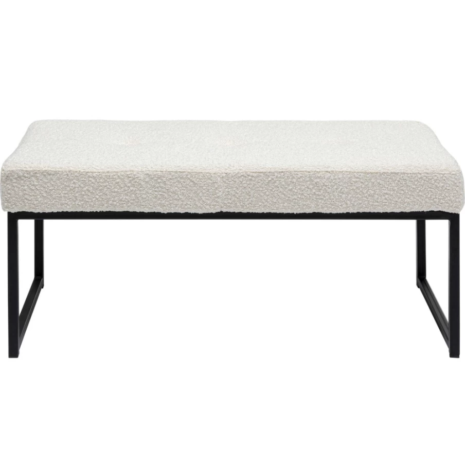 KARE Design Modern Bench Smart Boucle Cream Black 90Cm Upholstered Seating