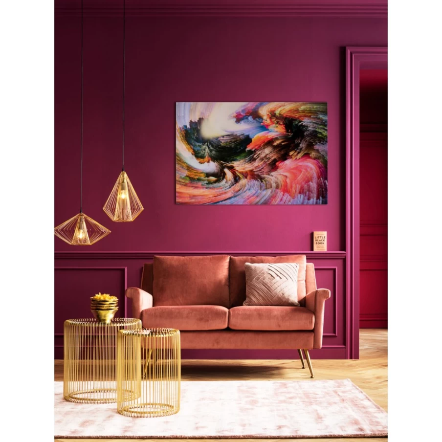 "KARE Design Modern Galaxy Glass Wall Art - 150x100cm Space Themed Picture for Home Decor"