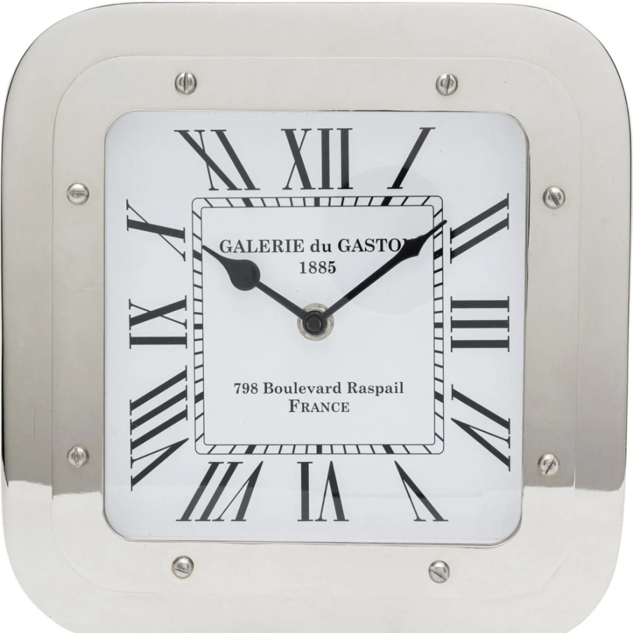 KARE Design Modern Table Clock Deluxe - 23x23cm Stylish Desktop Decorative Clock for Home & Office