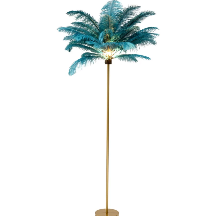 KARE Design Modern Feather Floor Lamp - 165cm Palm Green Lighting for Living Room