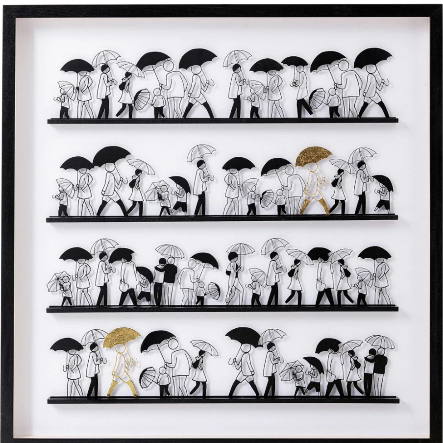 "KARE Design Singing In The Rain Wall Art Picture 90x90cm Modern Home Decor"