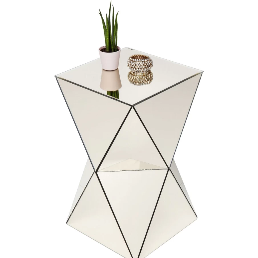 KARE Design Modern Luxury Triangle Side Table - 32x32cm Champagne Gold Accent for Living Room