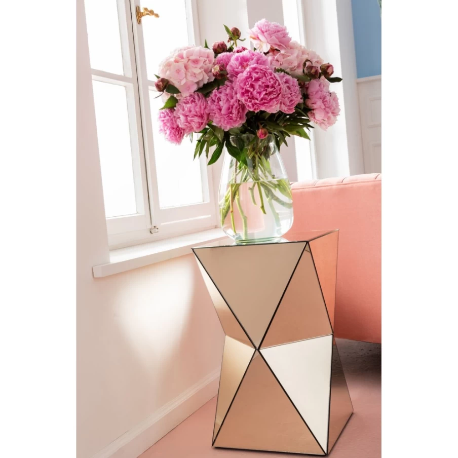 KARE Design Modern Luxury Triangle Side Table - 32x32cm Champagne Gold Accent for Living Room