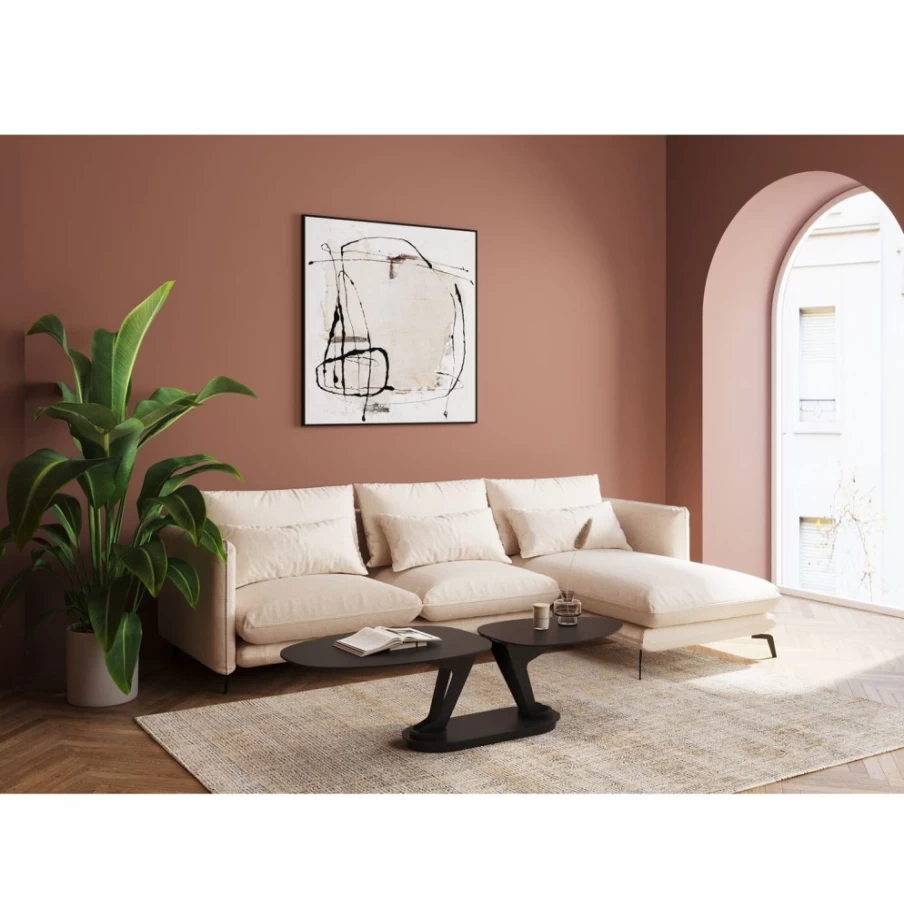 KARE Design Monza Right-Hand Corner Sofa in Cream, 296cm, Modern Luxury Sectional