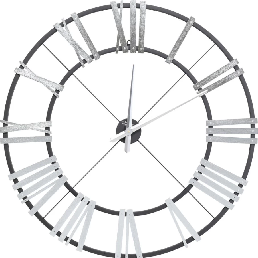 KARE Design Modern Wall Clock Nevio Silver 95cm Round Contemporary Decorative Clock