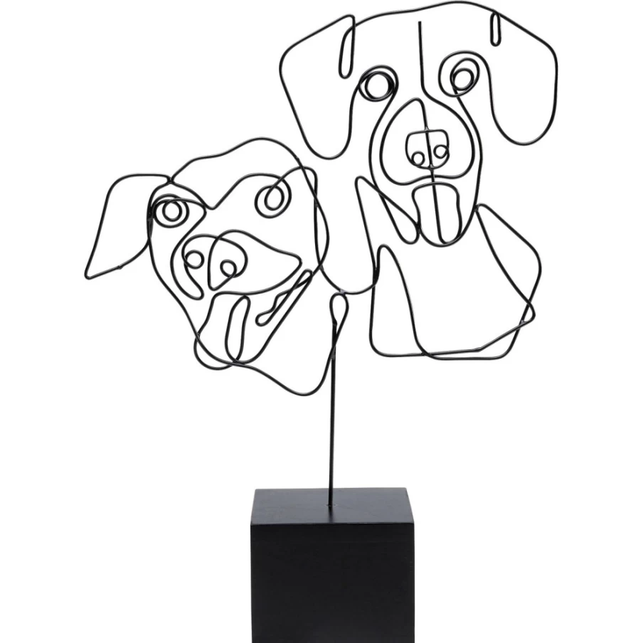 KARE Design Modern Wire Dog Face Deco Object - 38cm Handmade Sculpture for Home Decor