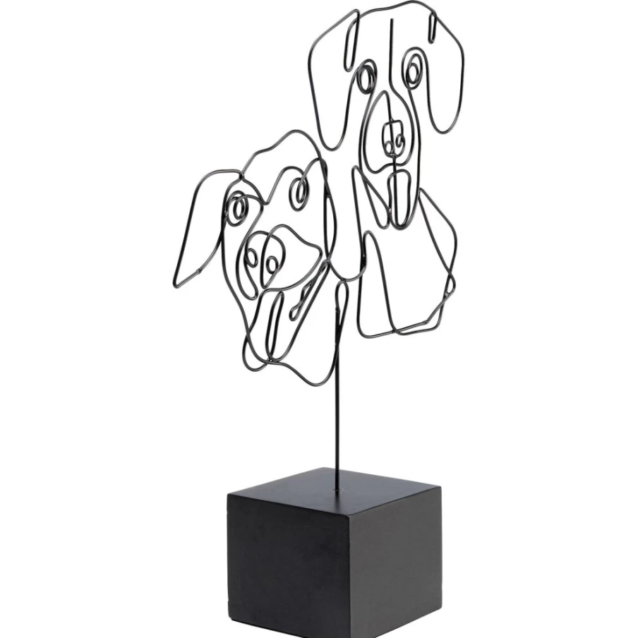 KARE Design Modern Wire Dog Face Deco Object - 38cm Handmade Sculpture for Home Decor