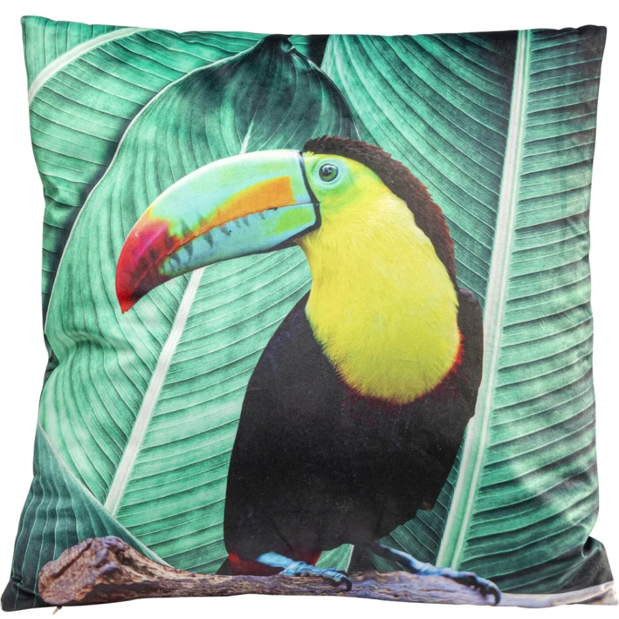 KARE Design Tucan Cushion Cover 45x45 cm - Vibrant Tropical Bird Decorative Pillow