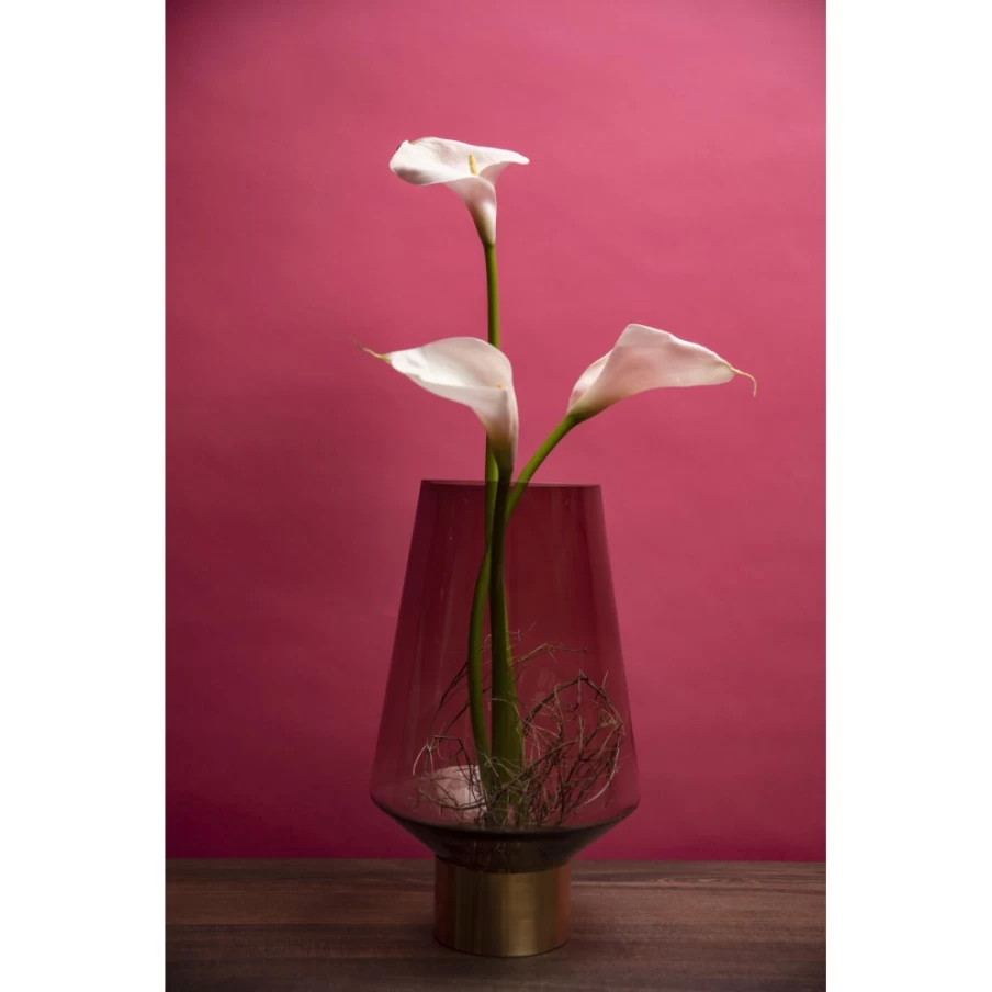 KARE Design Noble Brown Ceramic Vase - 40cm Modern Decorative Ring Pattern Home Decor