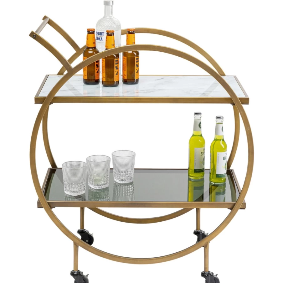 KARE Design Modern Brass Tray Table - Stylish Loft Side Table with Metal Frame