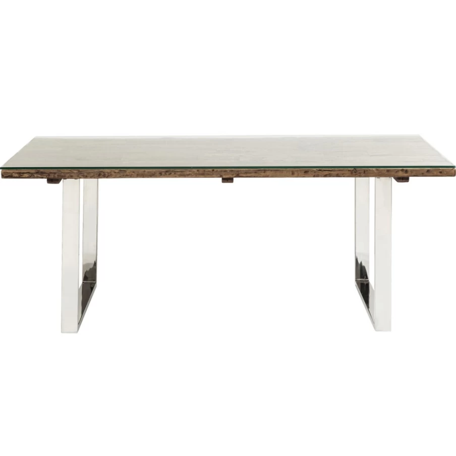 KARE Design Rustic Wooden Dining Table 200X90Cm - Solid Farmhouse Table for Kitchen & Dining Room