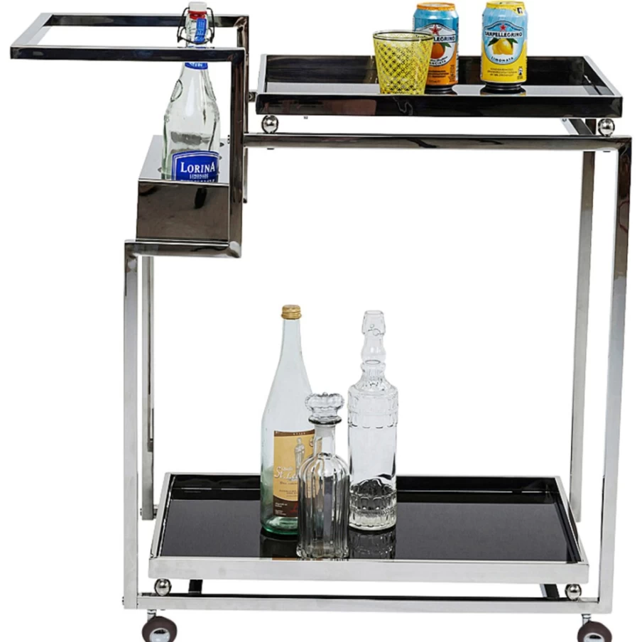 KARE Design Modern Silver Tray Table - Stylish Barfly Side Table for Home Decor