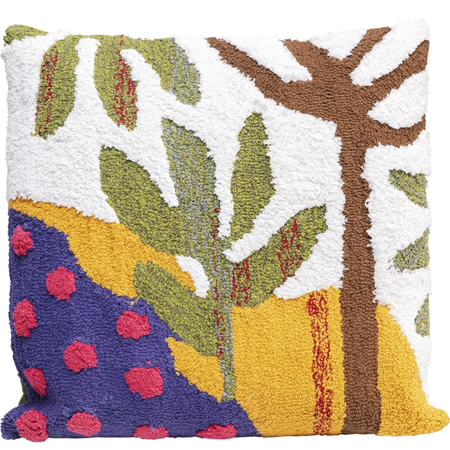 "KARE Design Modern Tufted Cushion with Trees Pattern 50x50cm Home Decor Pillow"